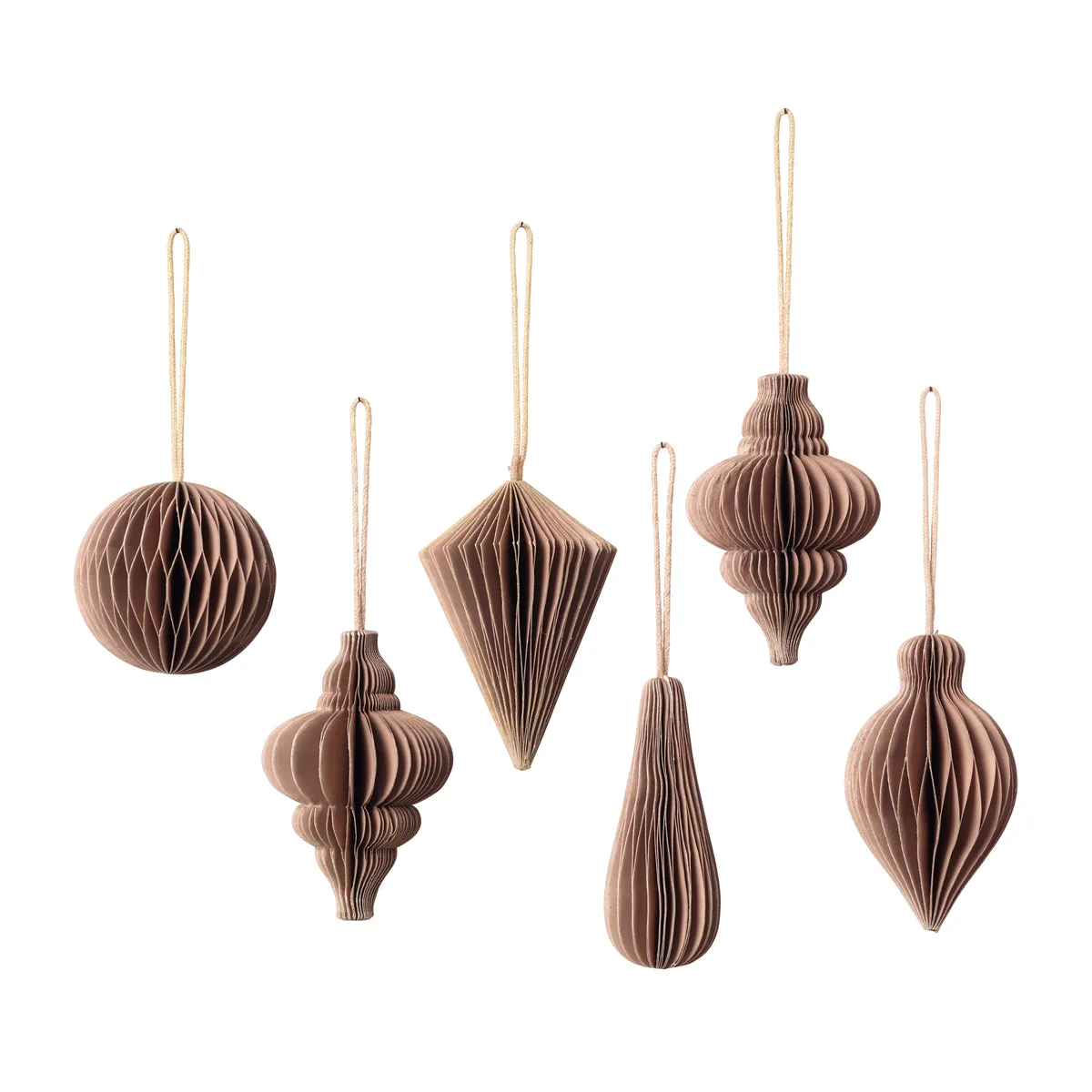 Broste Copenhagen Christmas mix Weihnachtsanhänger 6er Pack Indian tan