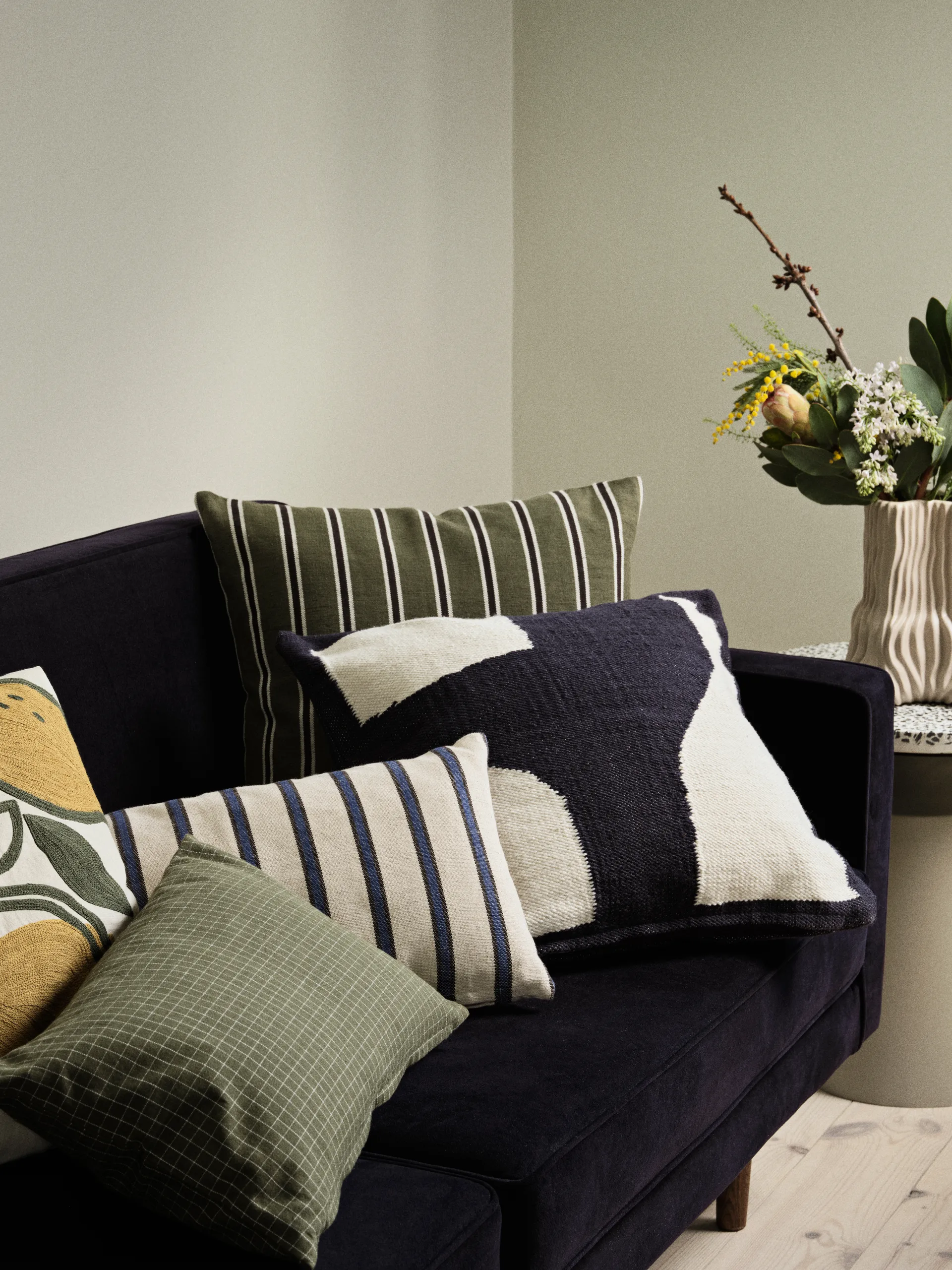 Dagmar Kissenbezug 50x50 cm, Grape leaf green Broste Copenhagen