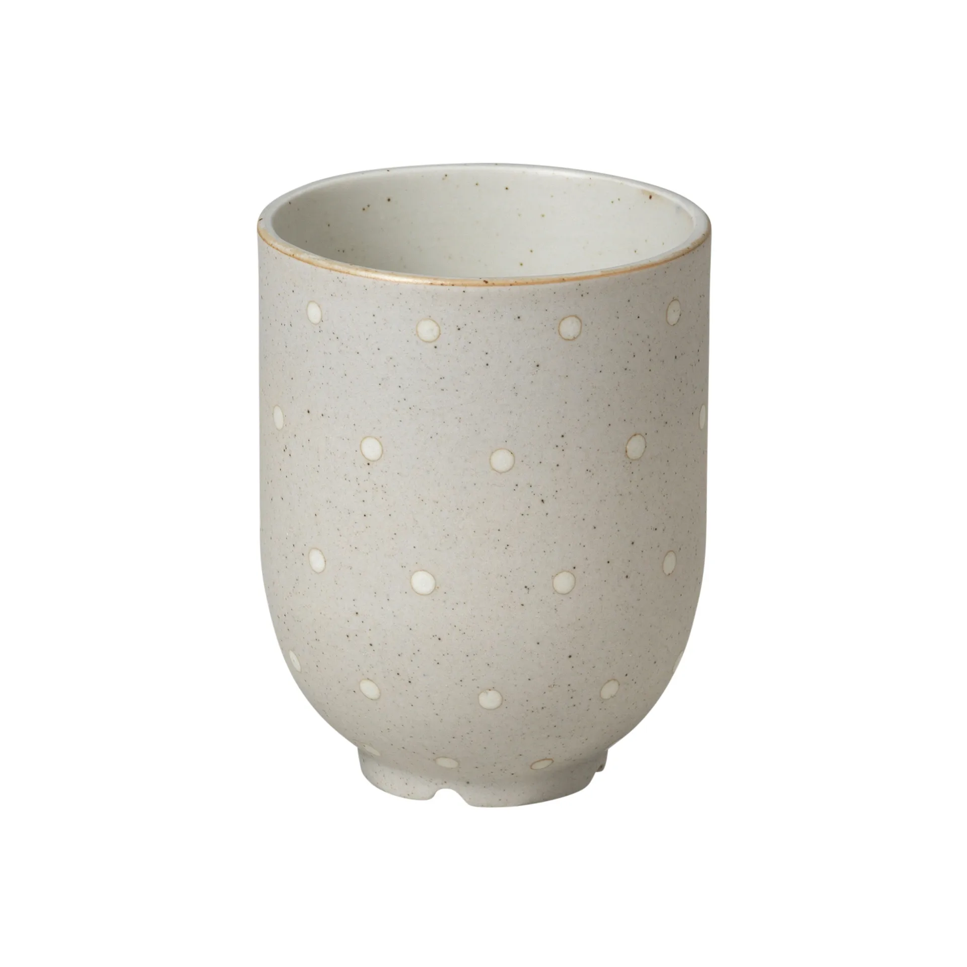 Eli Becher 20cl, Matte soft light grey dots Broste Copenhagen