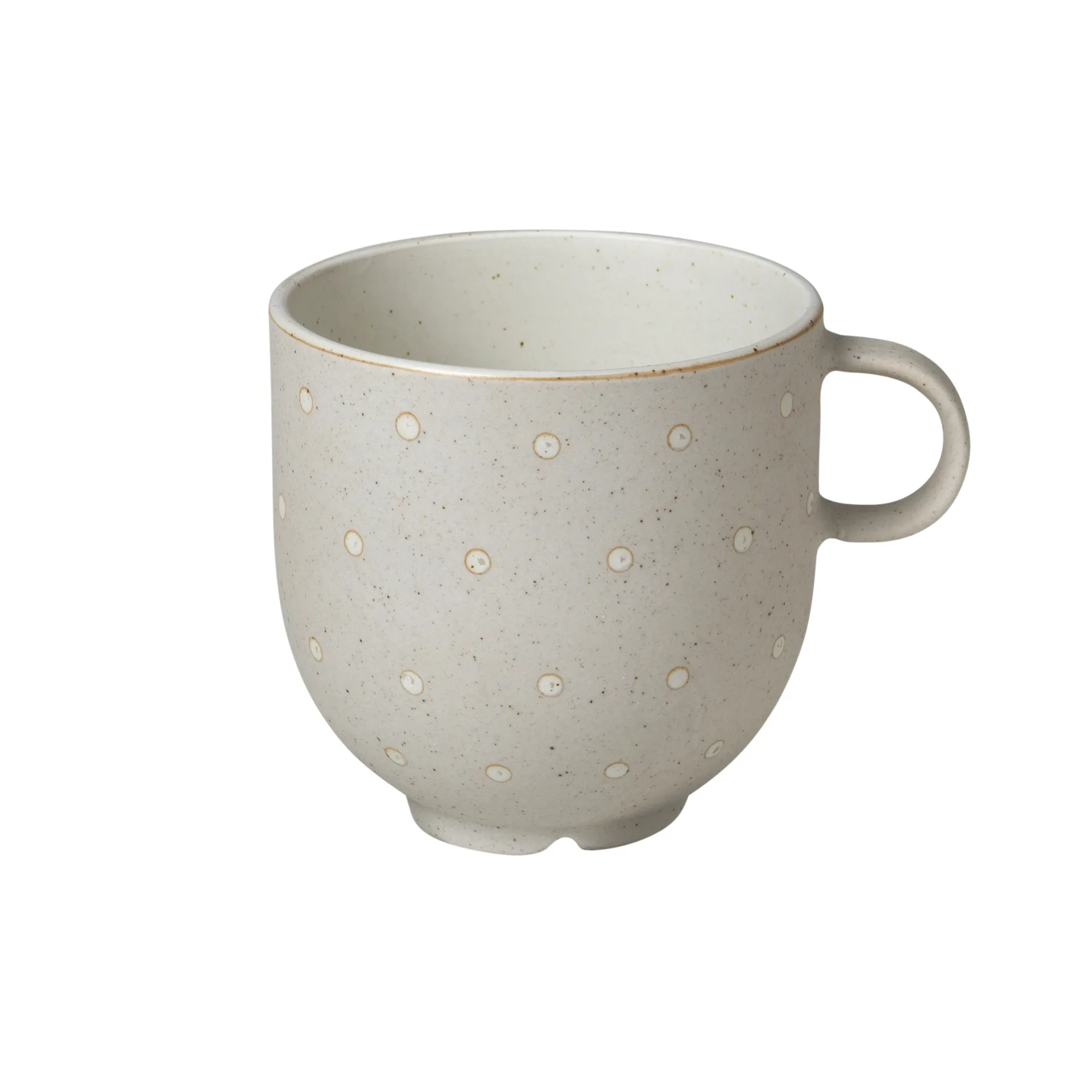 Eli Tasse mit Henkel 20cl, Matte soft light grey dots Broste Copenhagen