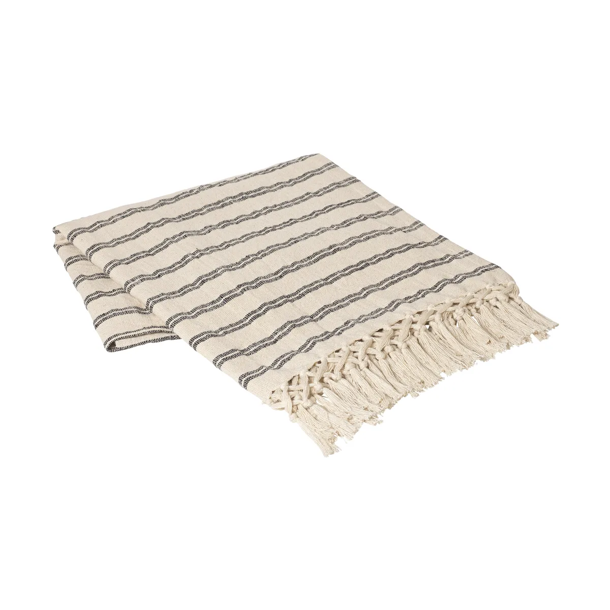 Broste Copenhagen Elly Decke 130x160 cm Black-natural