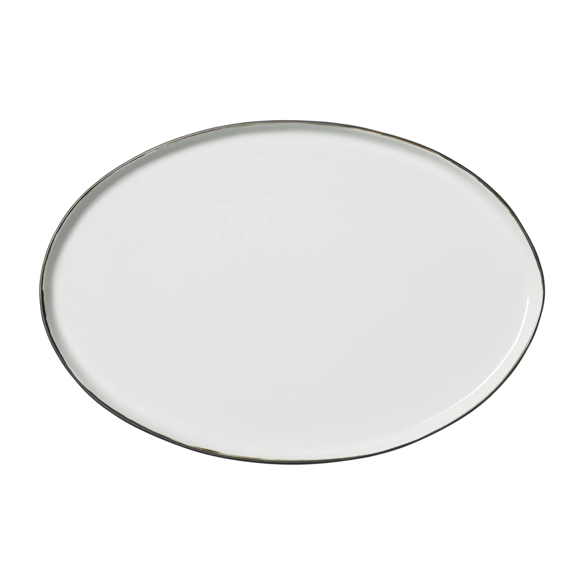 Esrum Teller oval 26,5 x 39cm, Ivory-grey Broste Copenhagen