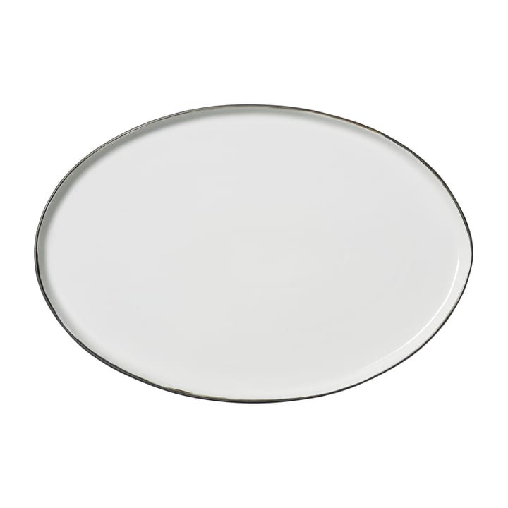 Esrum Teller oval 26,5 x 39cm - Ivory-grey - Broste Copenhagen