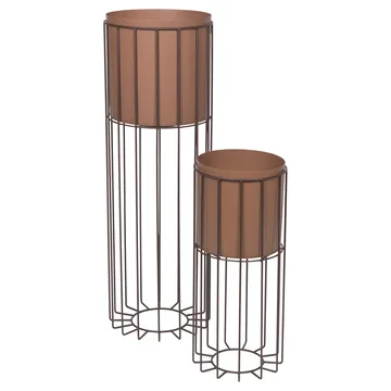 Fenja Blumentopf mit Gestell 2 Teile Ø25cm - Rustic brown - Broste Copenhagen