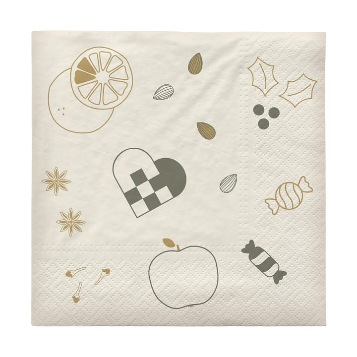 Fryd Papierserviette 33x33 cm 20er-Pack - Grape Leaf Green - Broste Copenhagen