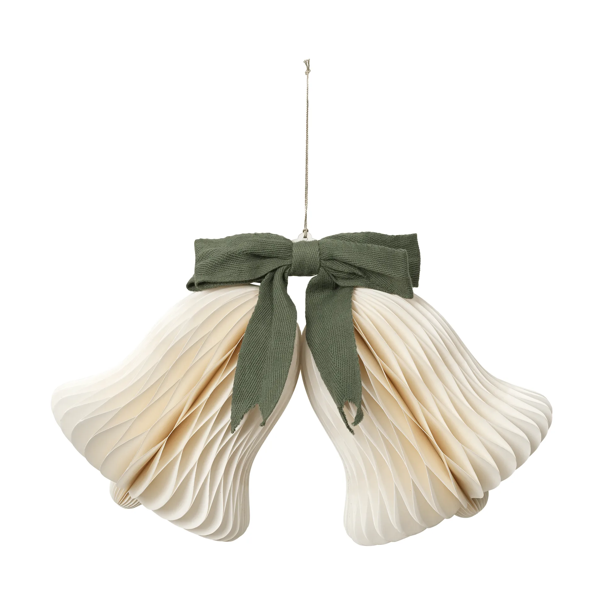 Glocke Weihnachtsanhänger, Off White-Grape Leaf Green Broste Copenhagen