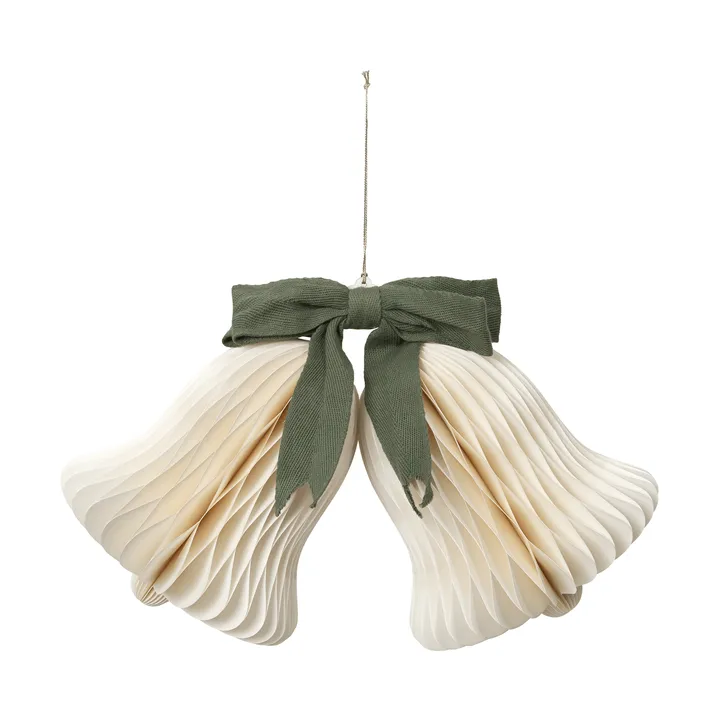 Glocke Weihnachtsanhänger - Off White-Grape Leaf Green - Broste Copenhagen