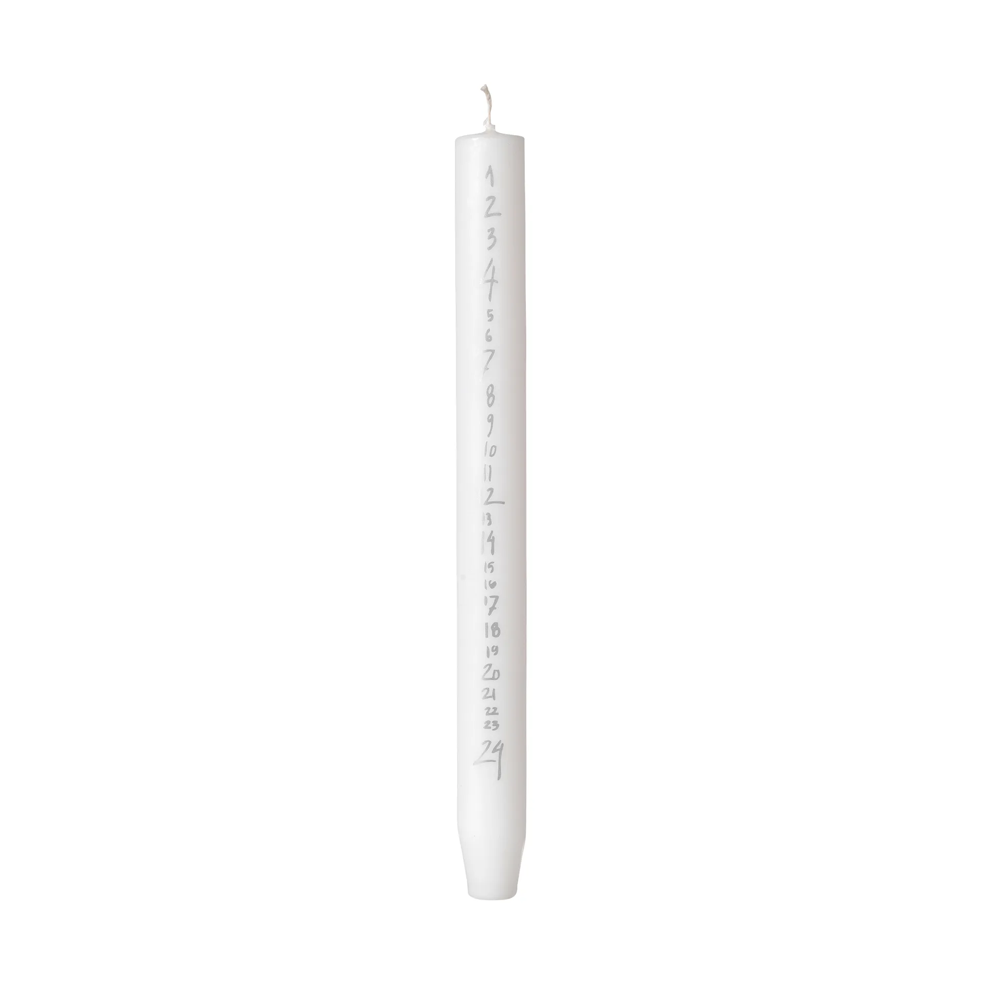 Handgeschriebene Kalenderkerze, Pure White-Silber Broste Copenhagen