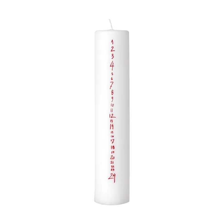 Handgeschriebene Kalenderkerze - White-Red - Broste Copenhagen