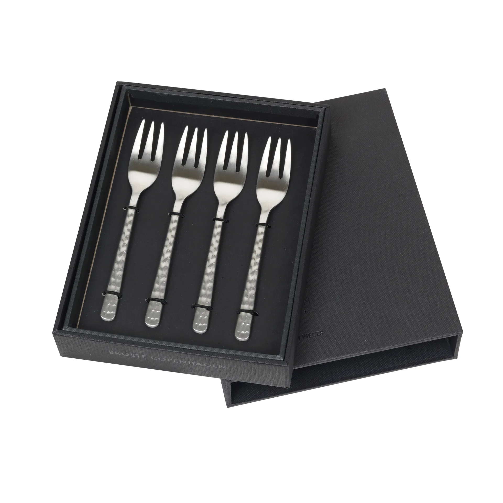 Hune Tortengabel 4er Pack, Brushed satin hammered Broste Copenhagen