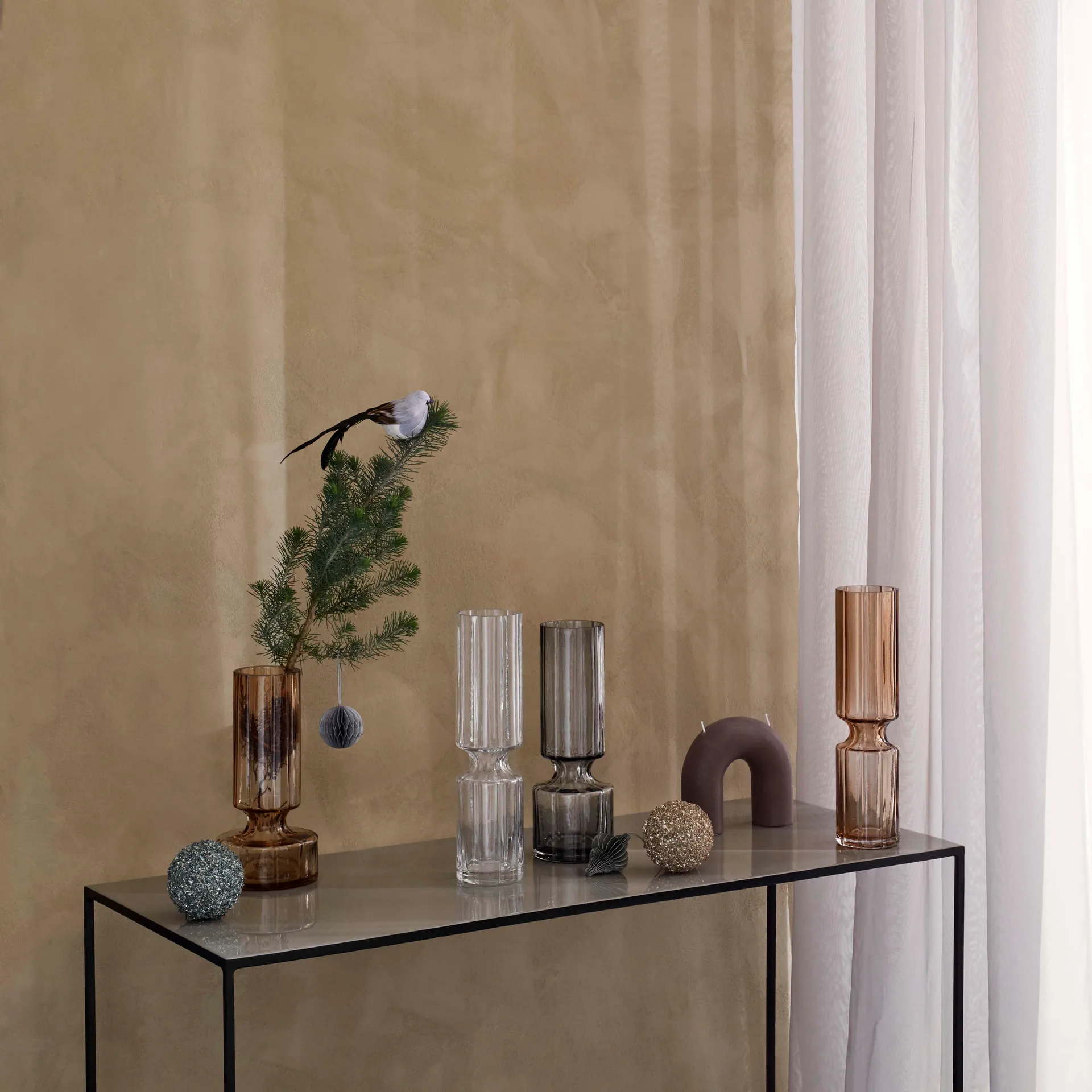 Hyacint Glasvase 28,3cm, Smoked pearl Broste Copenhagen