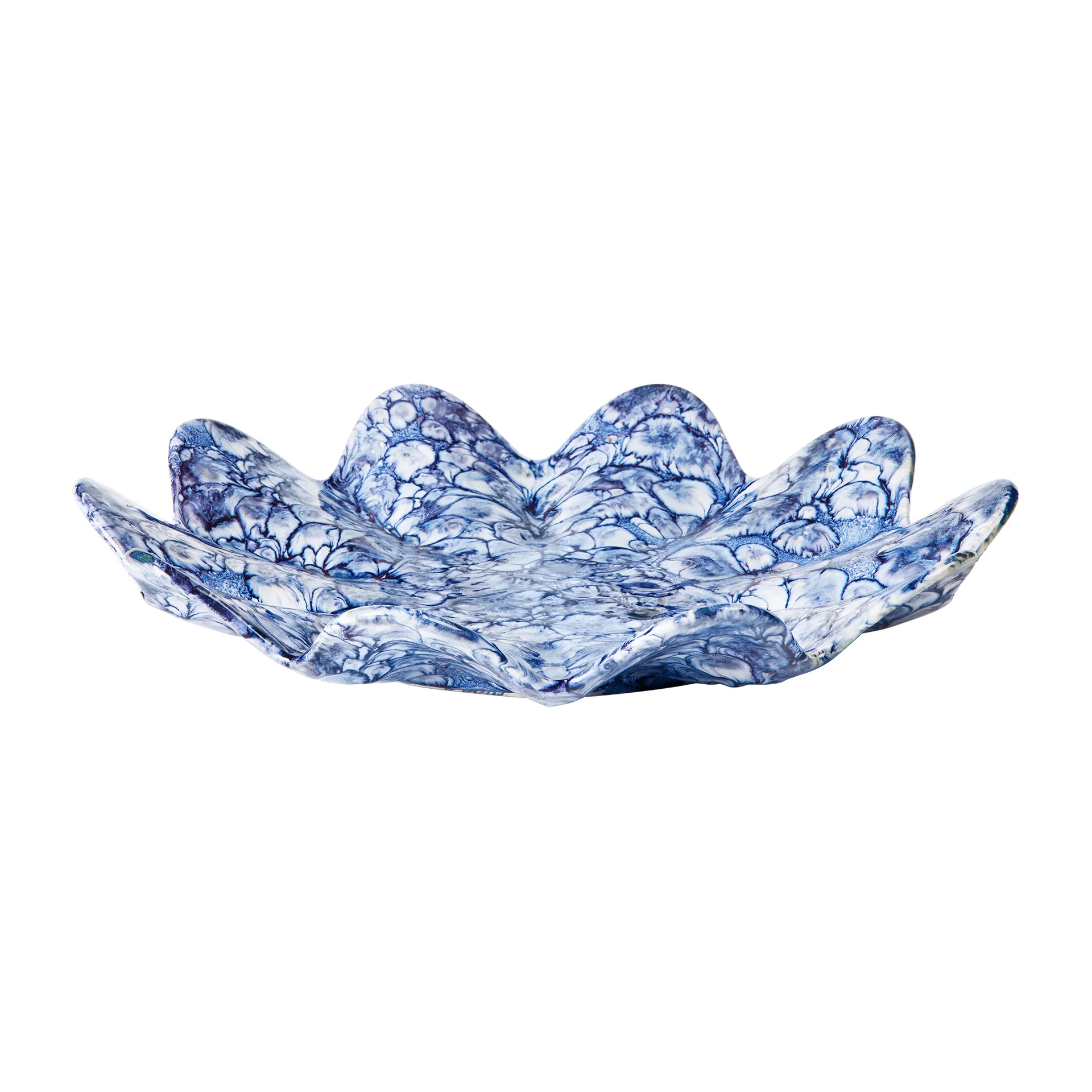 Lilja Dekorationsteller Ø38cm, Intense blue-white Broste Copenhagen