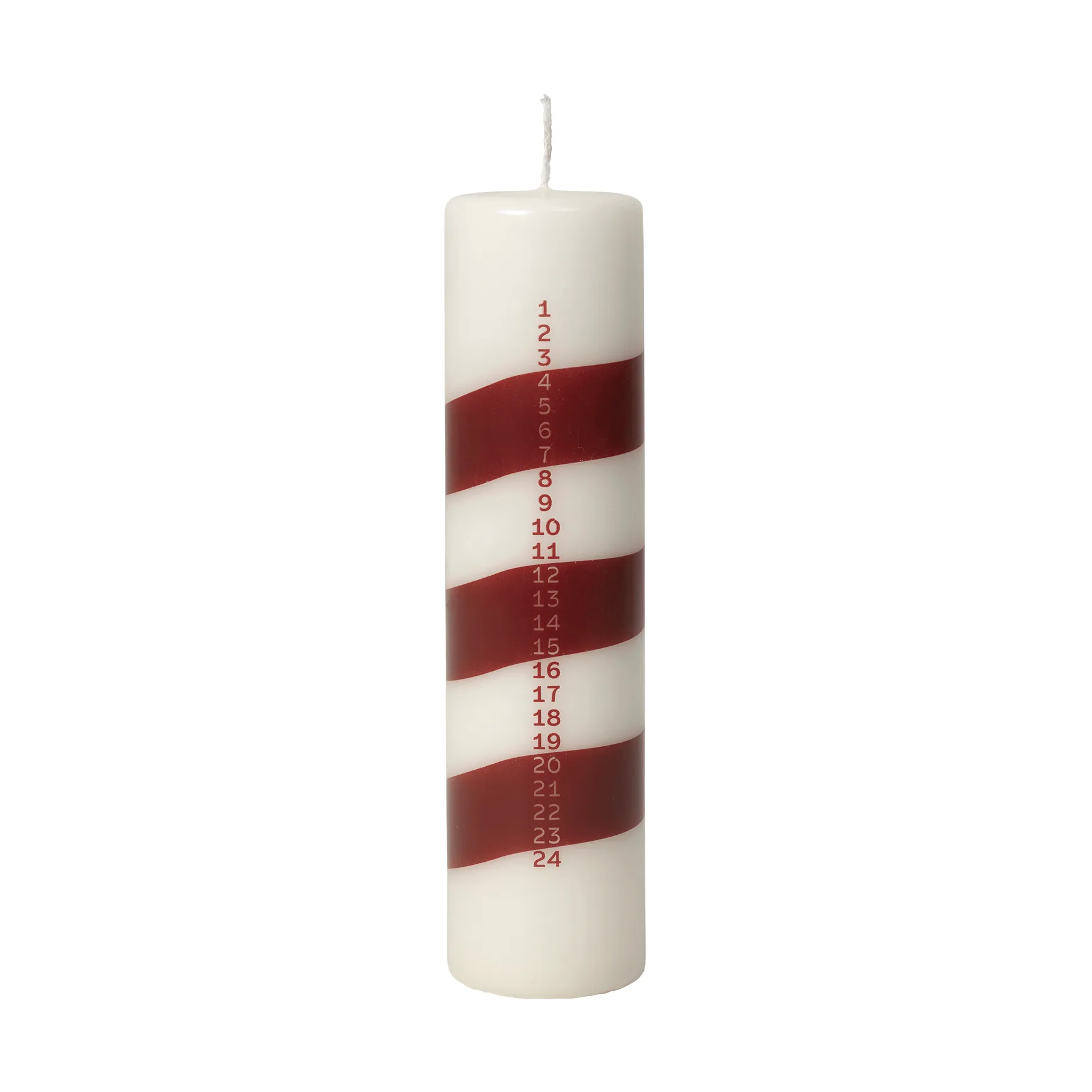 Linea Adventskerze, Off white-Burgundy Broste Copenhagen