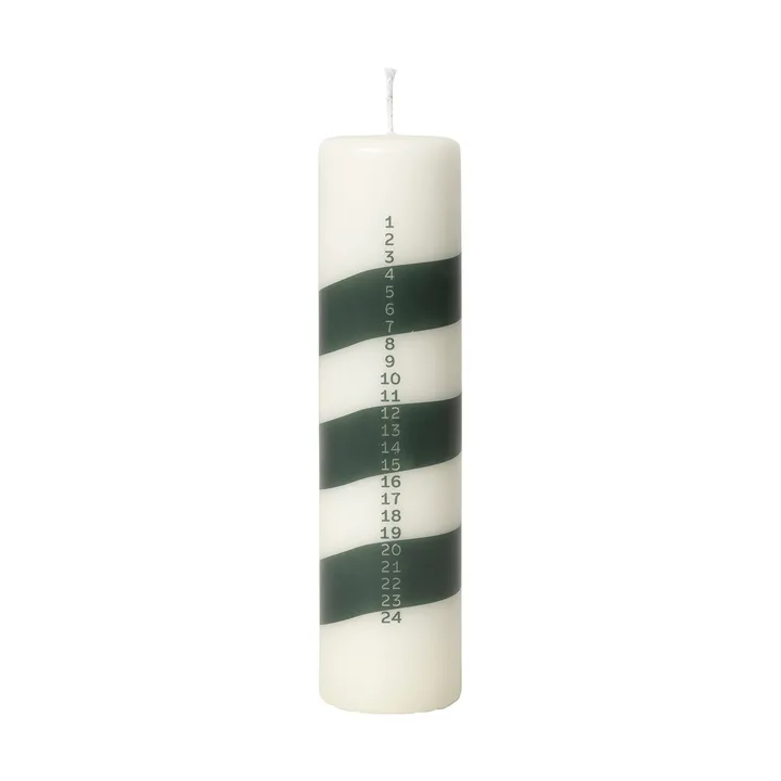 Linea Adventskerze - Off white-Dunkelgrün - Broste Copenhagen