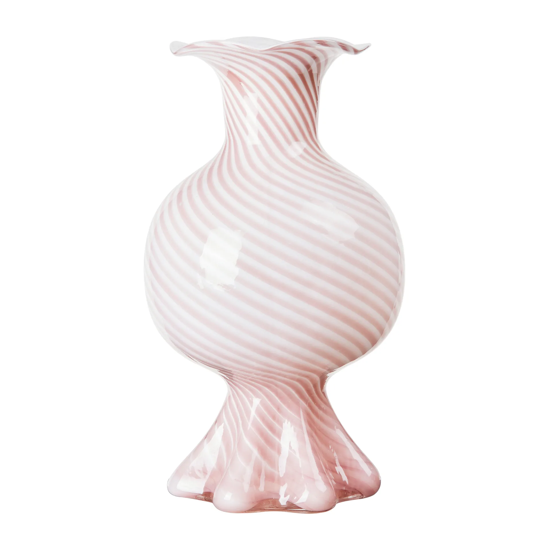 Mella Vase 30cm, Fairy pink-off white Broste Copenhagen