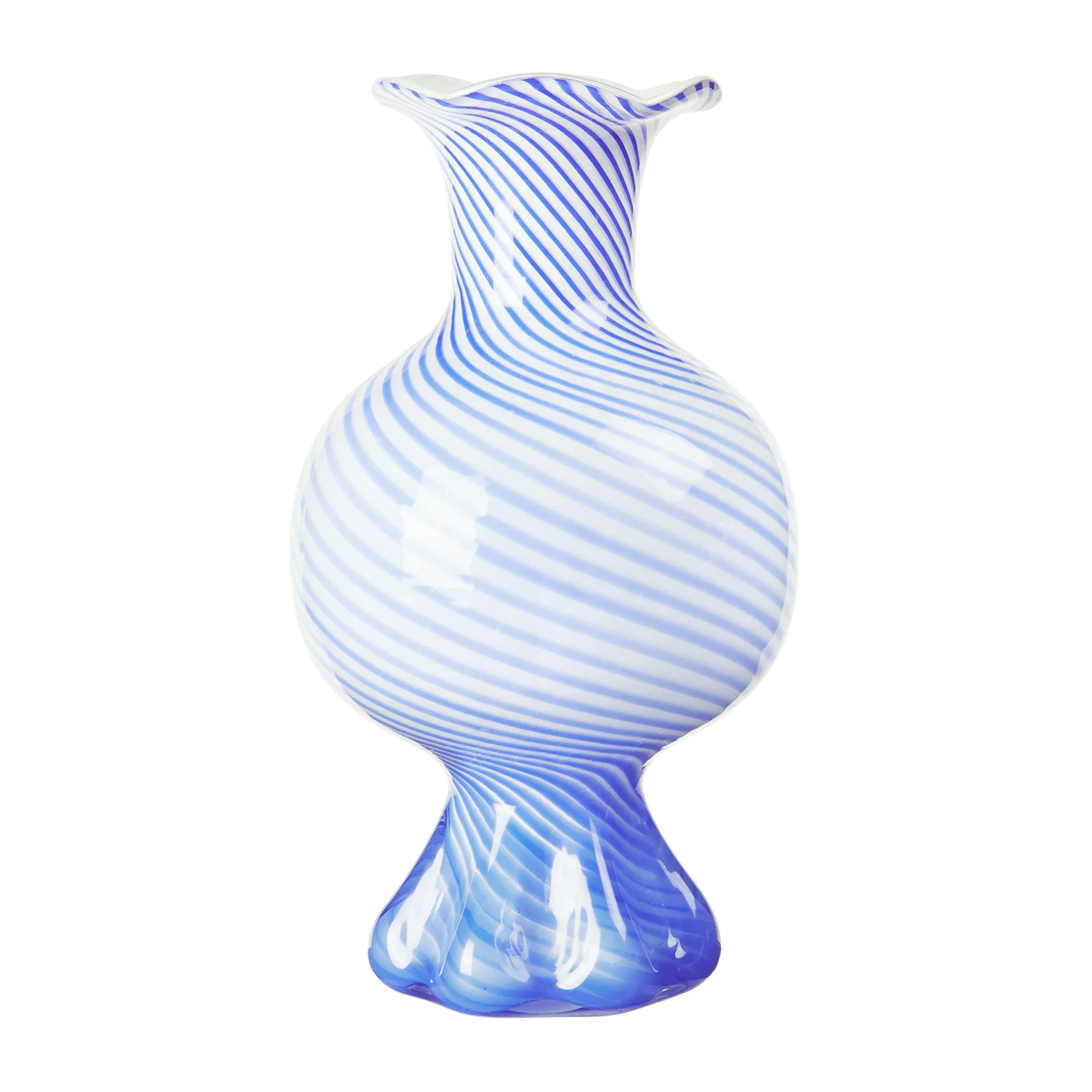 Mella Vase 30cm, Intense blue-off white Broste Copenhagen