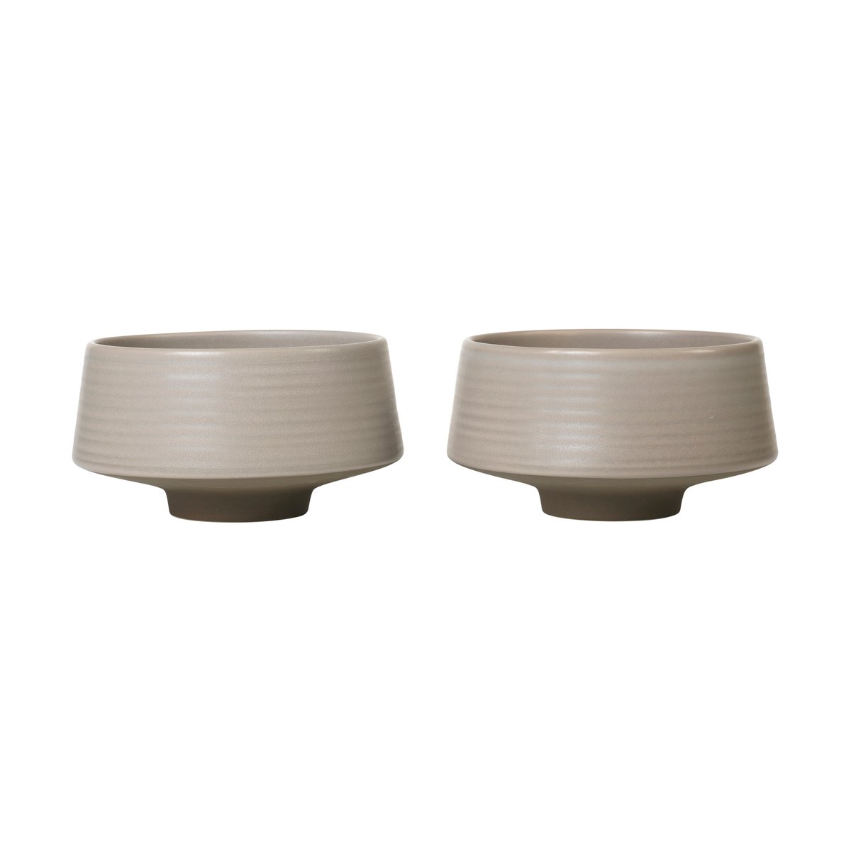 Broste Copenhagen Miko Schale Ø14 cm 2er-Pack Warm grey