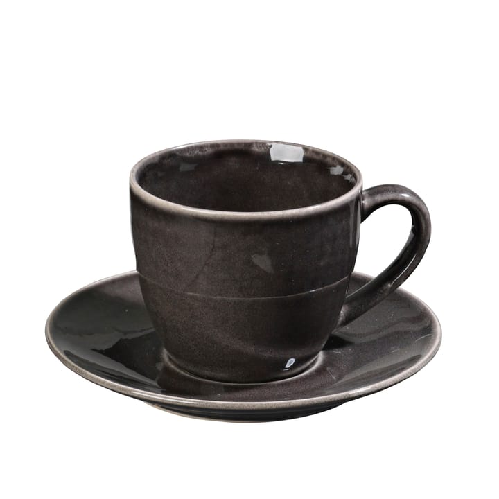 Nordic Coal Tasse inkl. Untertasse - 8,8cm - Broste Copenhagen