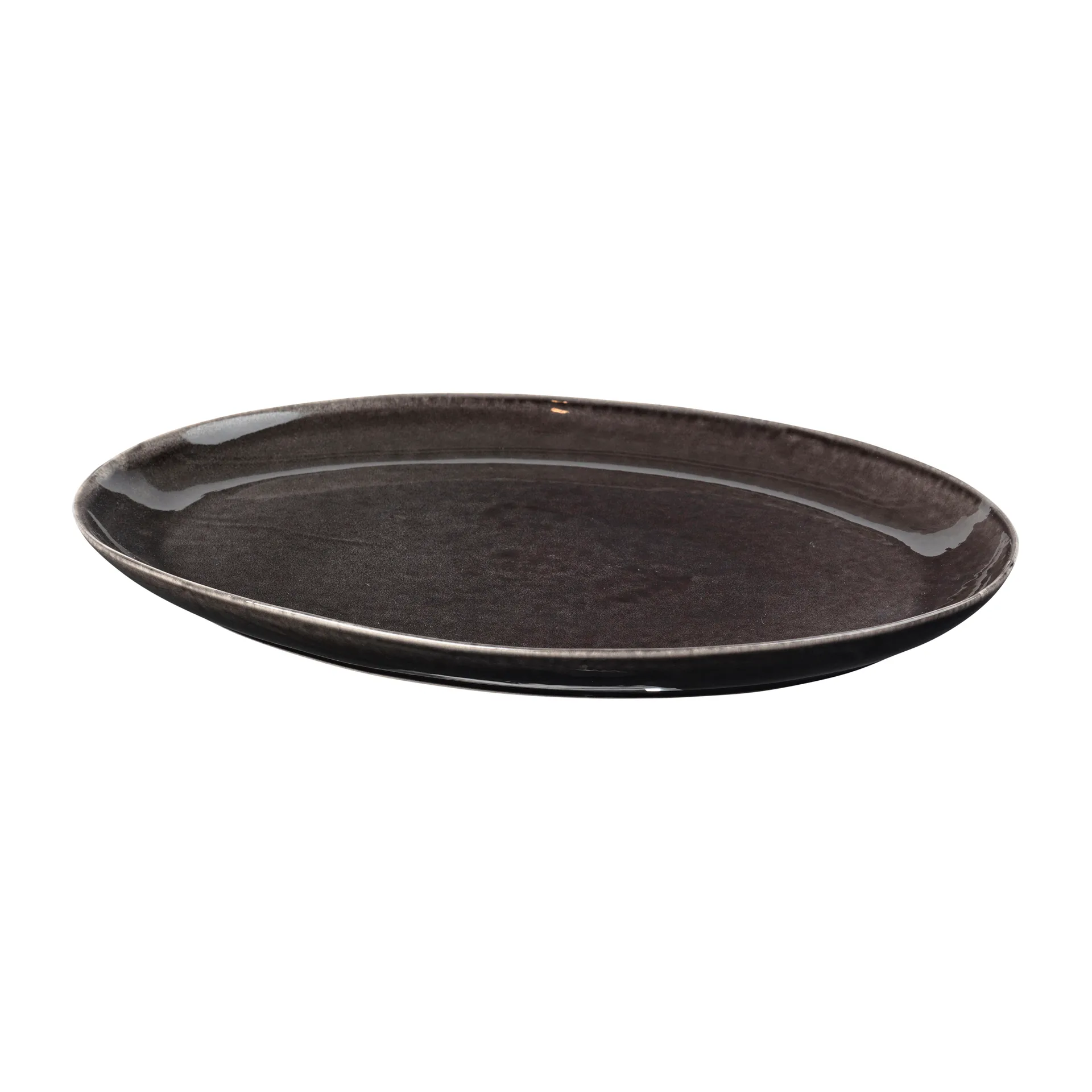 Nordic Coal Teller oval 26,5 x 36,5cm, Charcoal Broste Copenhagen