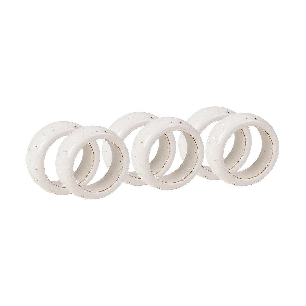 Broste Copenhagen Nordic Vanilla Serviettenring 6er-Pack Cream with grains