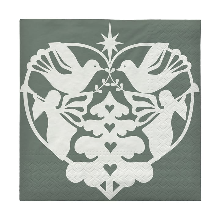 Nostalgia Papierserviette 33x33 cm 20er-Pack - Grape Leaf Green - Broste Copenhagen