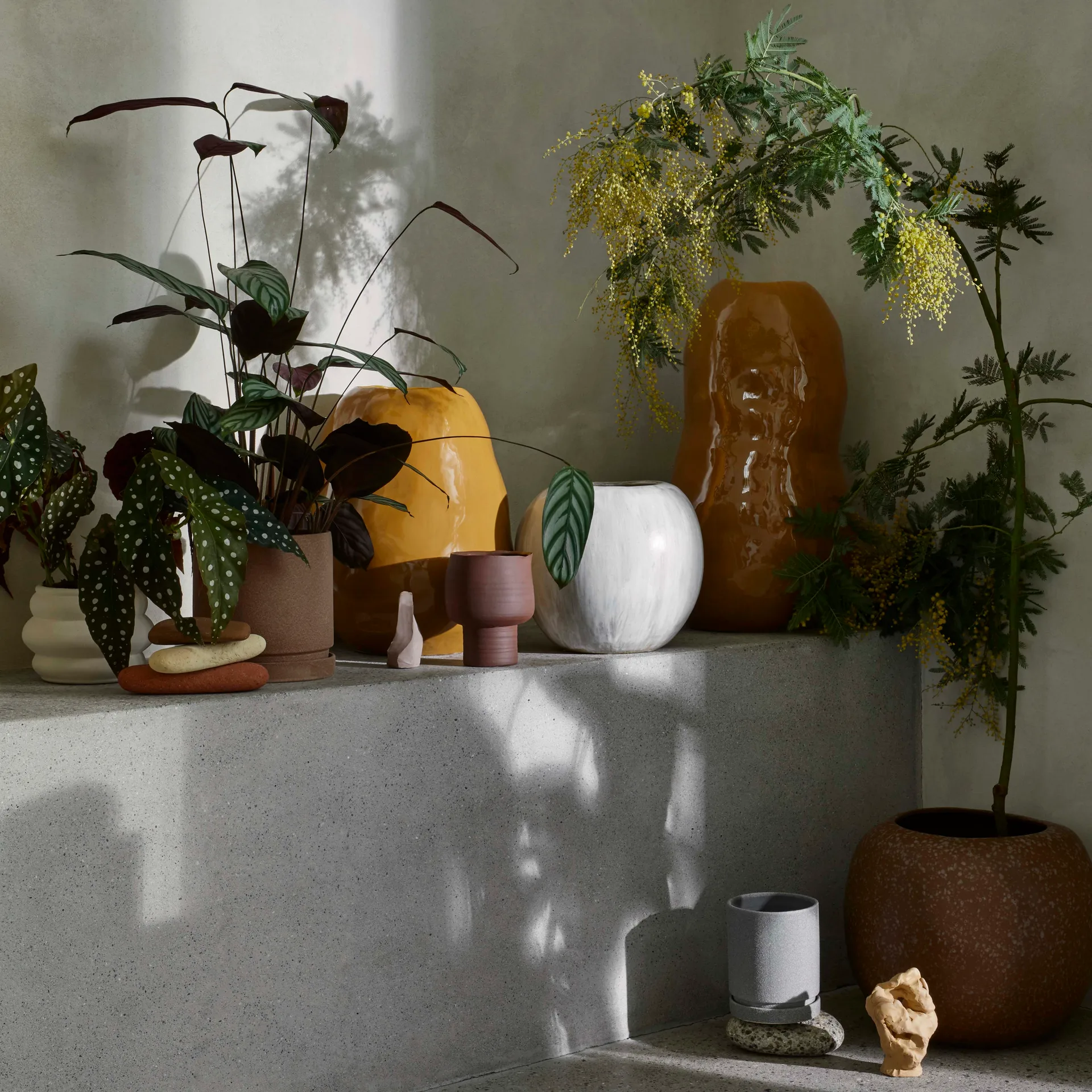 Polaris Blumentopf mit Untersetzer Ø14cm, Tradewinds blue Broste Copenhagen