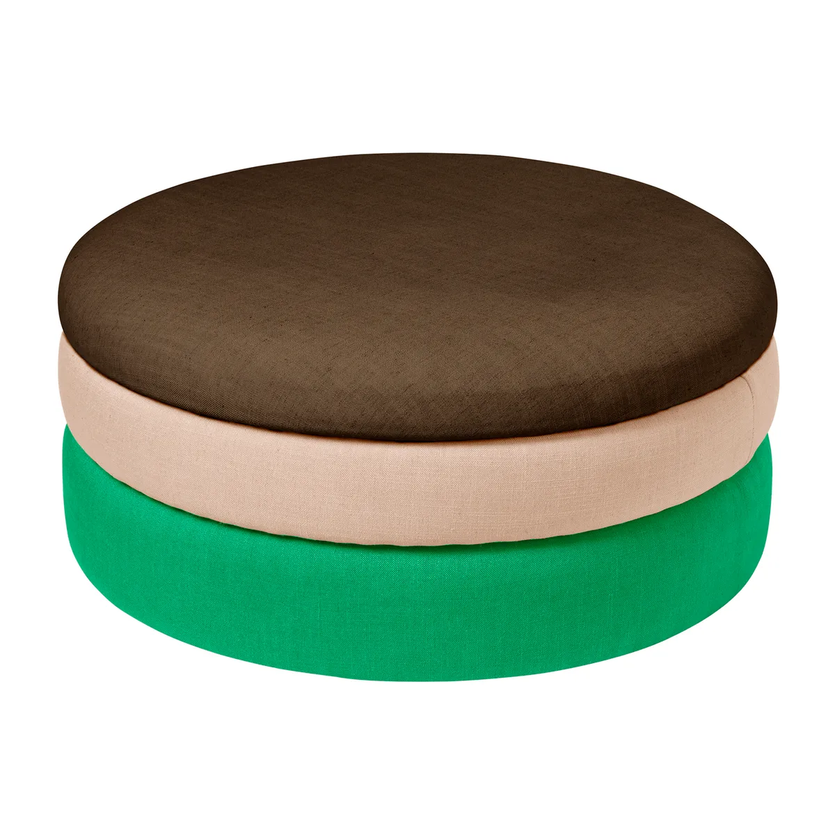 Broste Copenhagen Pond Pouf 30 cm Emerald green-rose-coffee