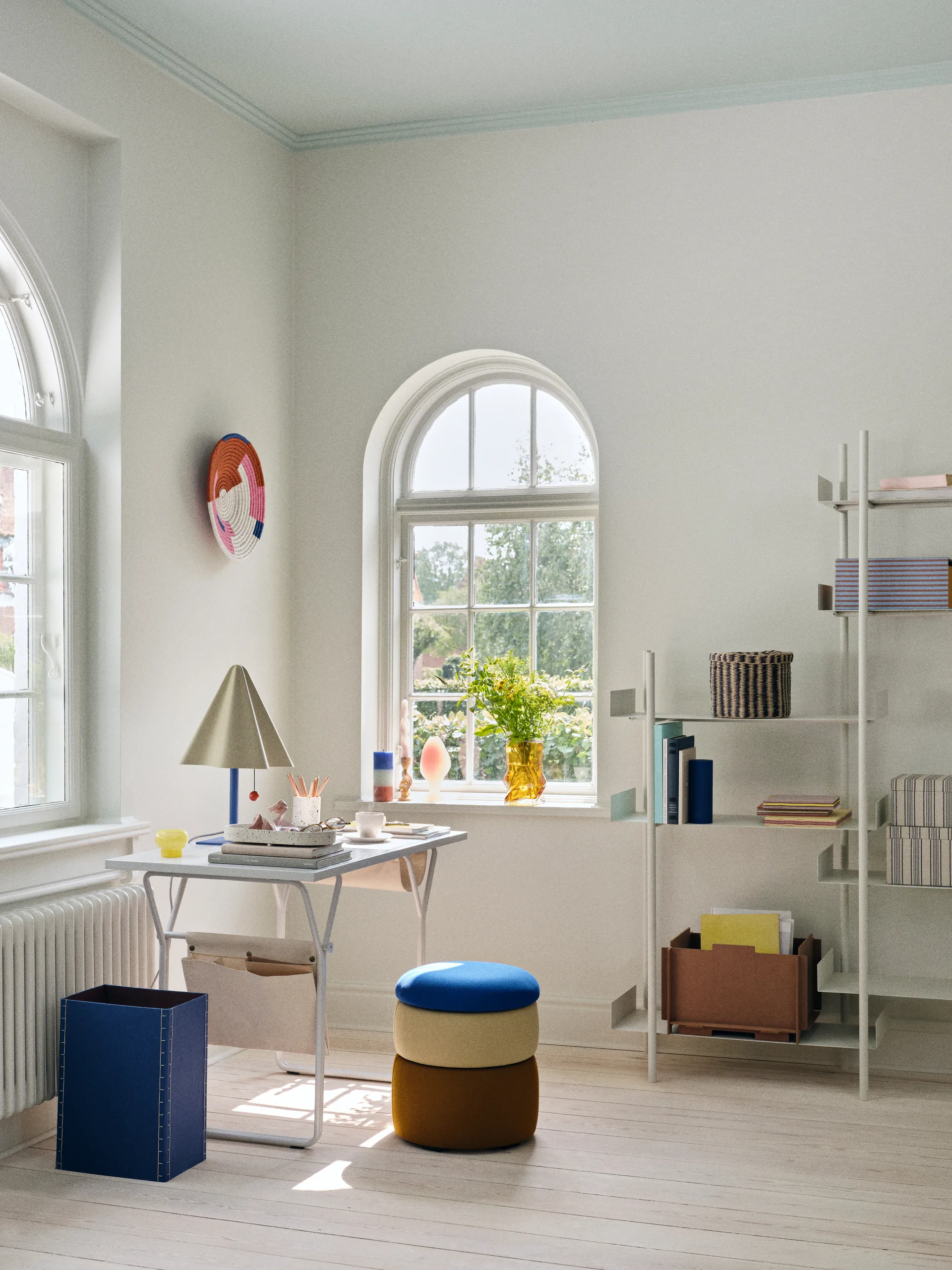 Pond Pouf 42cm, Blue-sand-ochre Broste Copenhagen