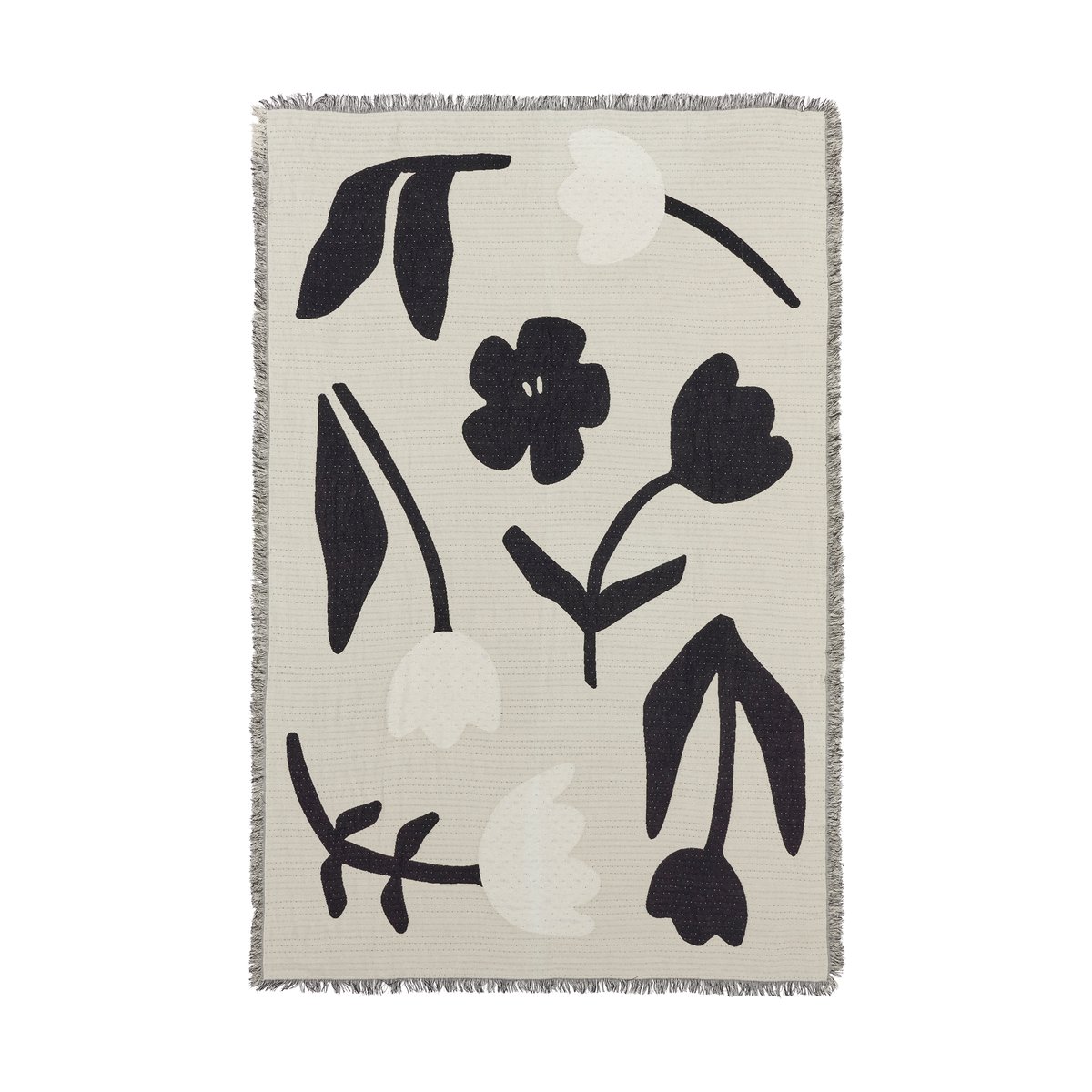 Broste Copenhagen Rosita Decke 130x180 cm Black-off white