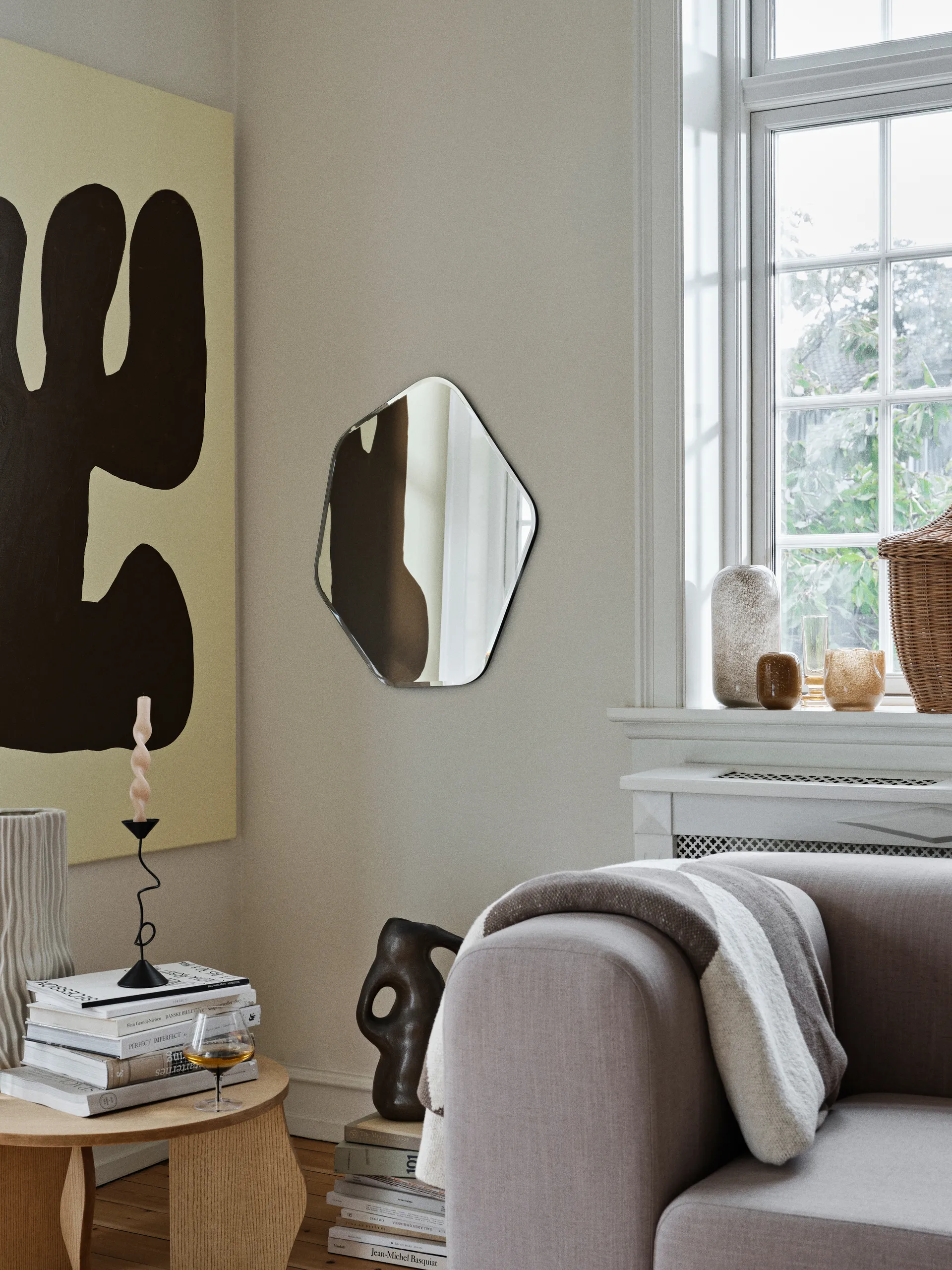 Ruby Wandspiegel 60x50 cm, Clear-Black Broste Copenhagen