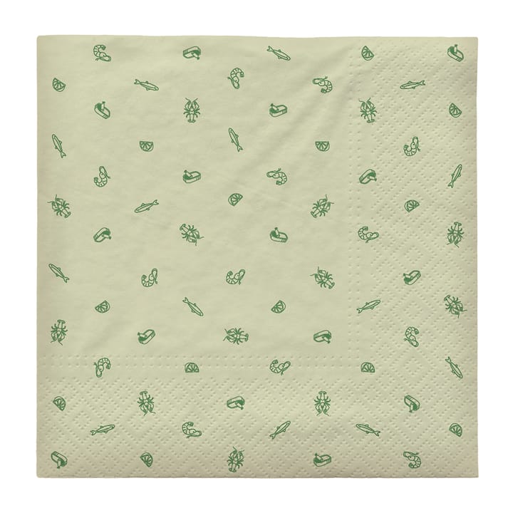 Sea Serviette 33 x 33cm 20er Pack - Jelly green - Broste Copenhagen