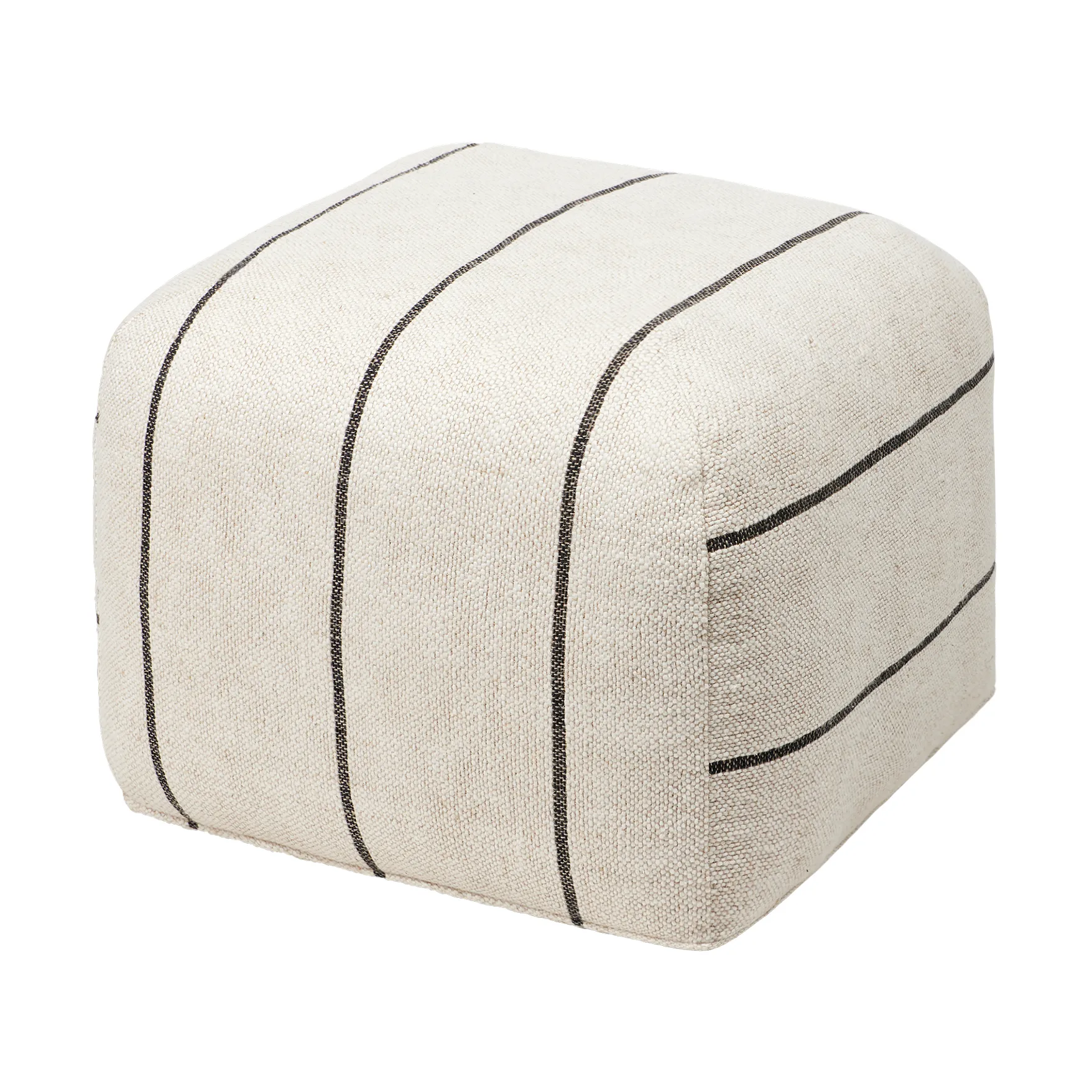 Sigrid Pouf 50x50 cm, Light Beige-Black Broste Copenhagen