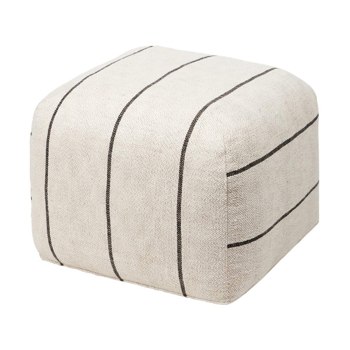 Broste Copenhagen Sigrid Pouf 50x50 cm Light Beige-Black