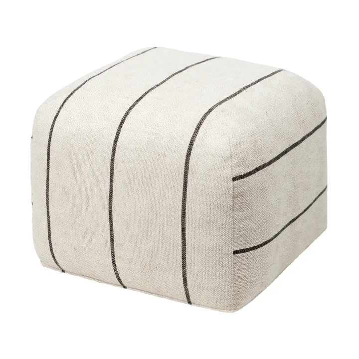 Sigrid Pouf - Light Beige-Black, 50x50 cm - Broste Copenhagen