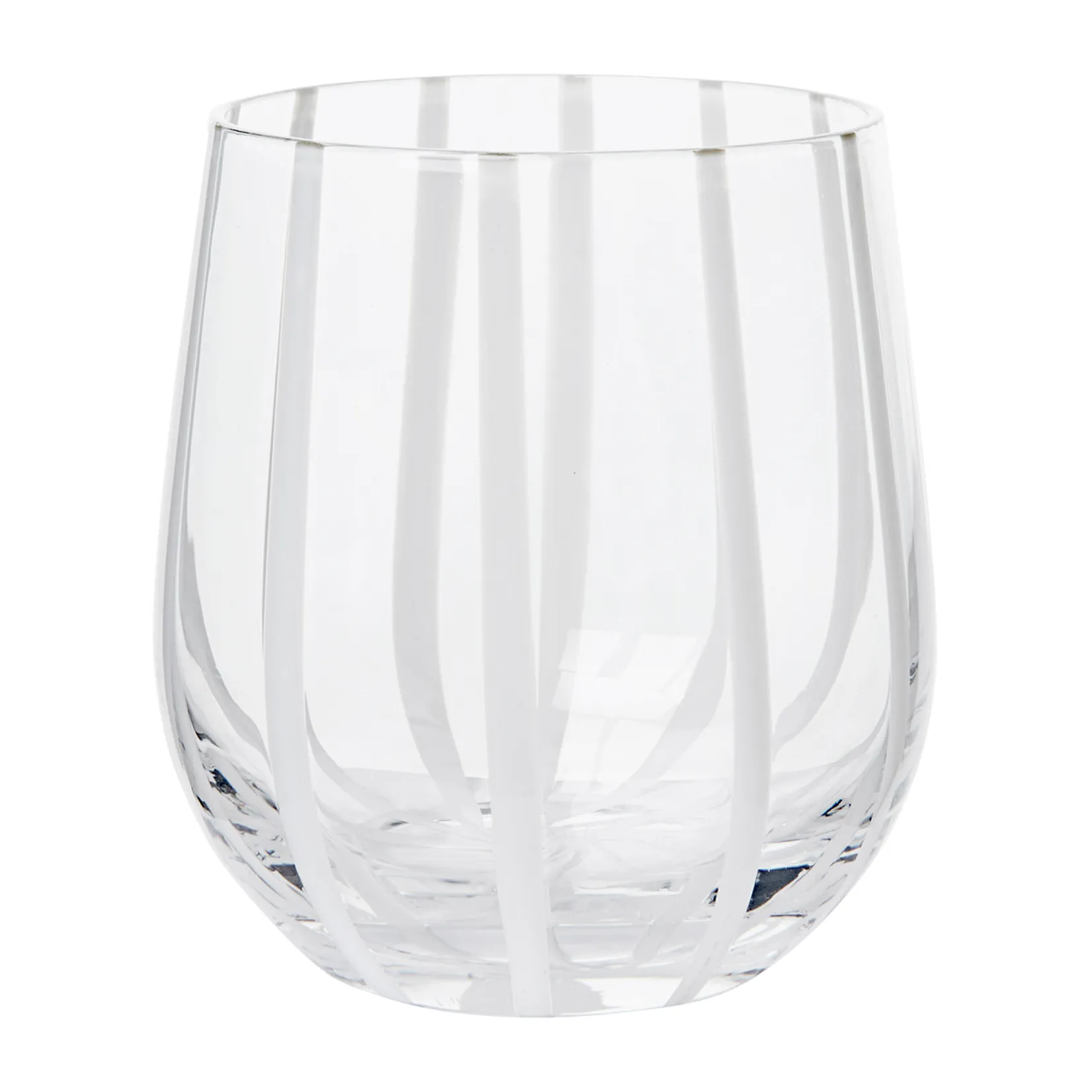 Stripe Wasserglas 35cl, Clear-white stripes Broste Copenhagen