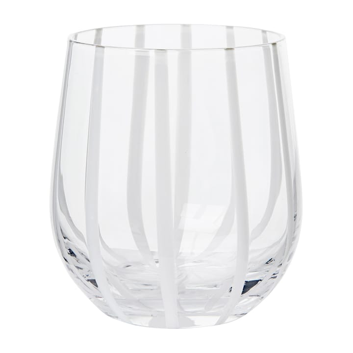 Stripe Wasserglas 35cl - Clear-white stripes - Broste Copenhagen