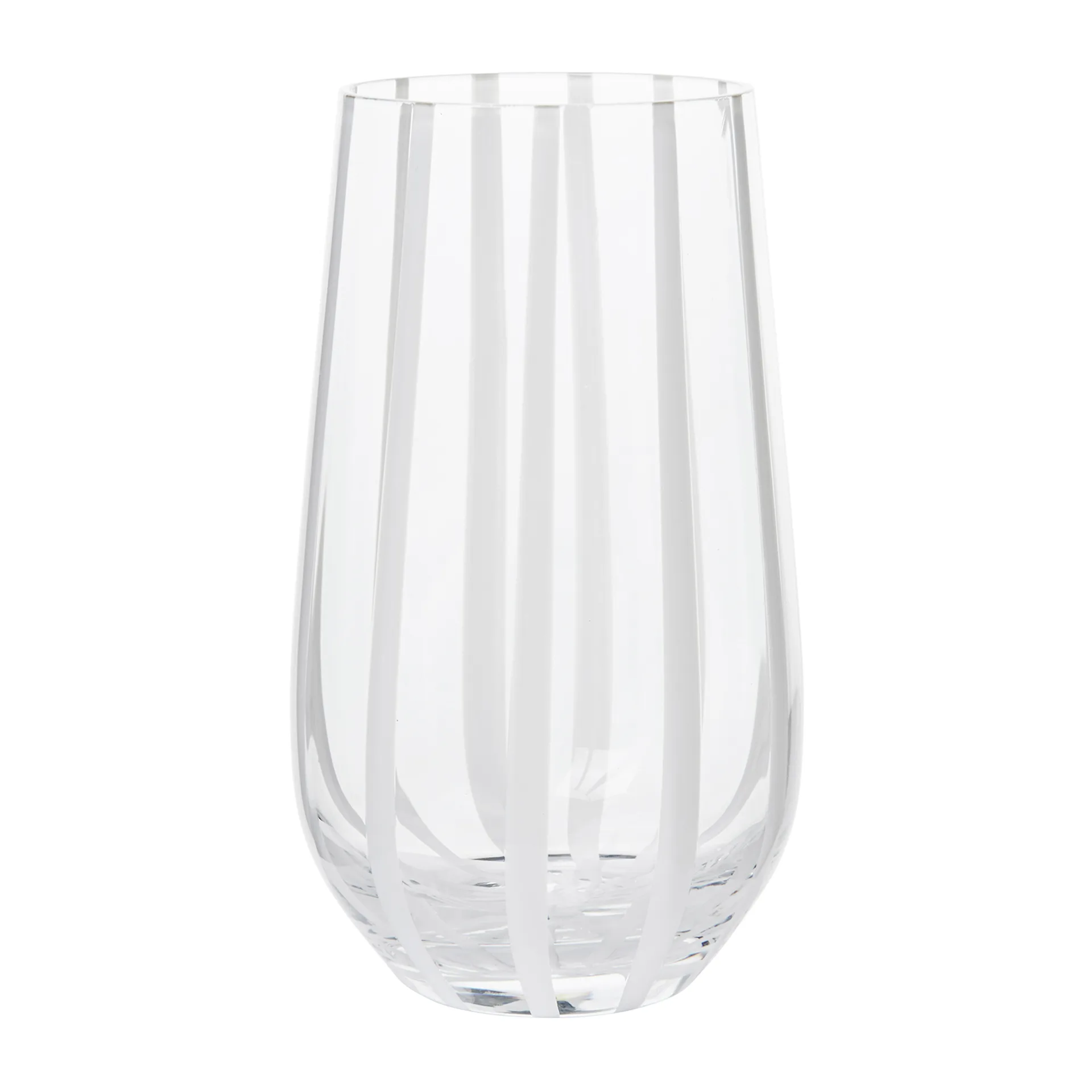 Stripe Wasserglas 55cl, Clear-white stripes Broste Copenhagen