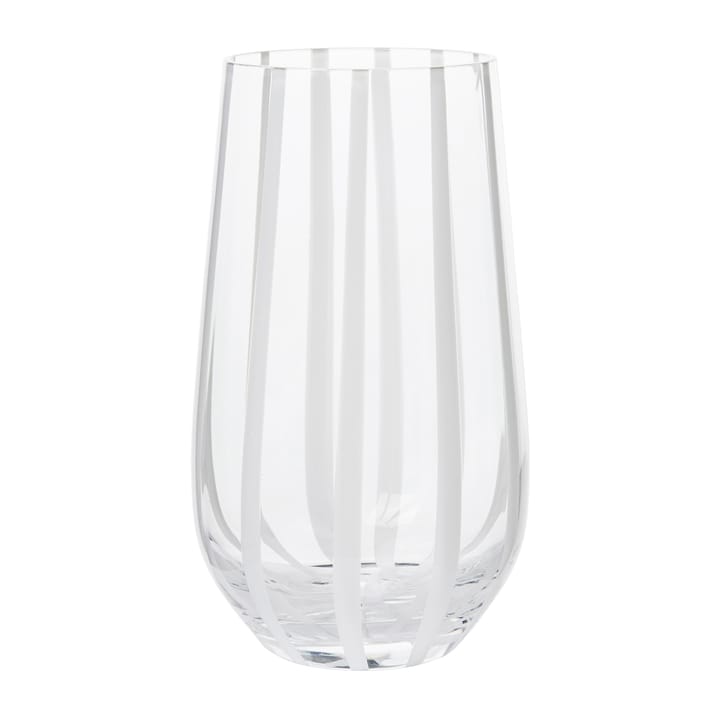 Stripe Wasserglas 55cl - Clear-white stripes - Broste Copenhagen