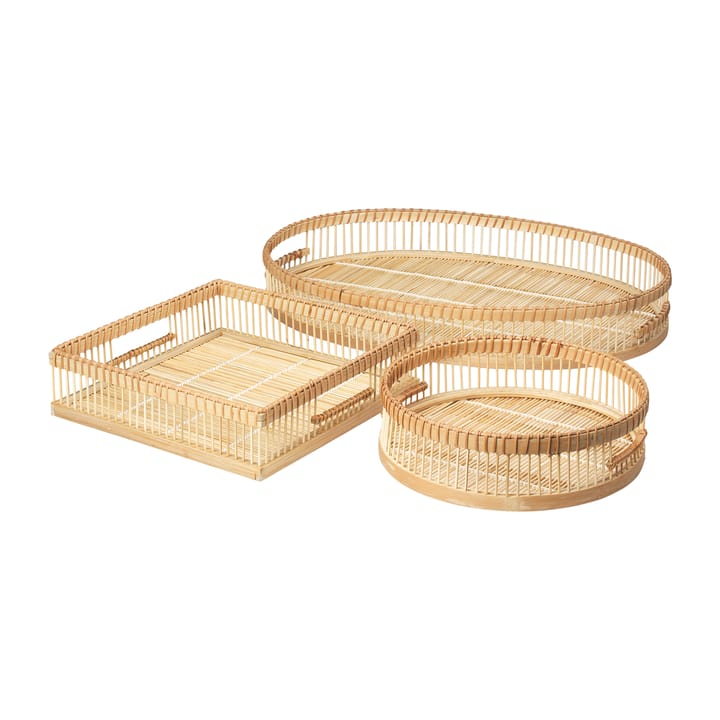 Taro Tablett 3 Teile - Rattan - Broste Copenhagen