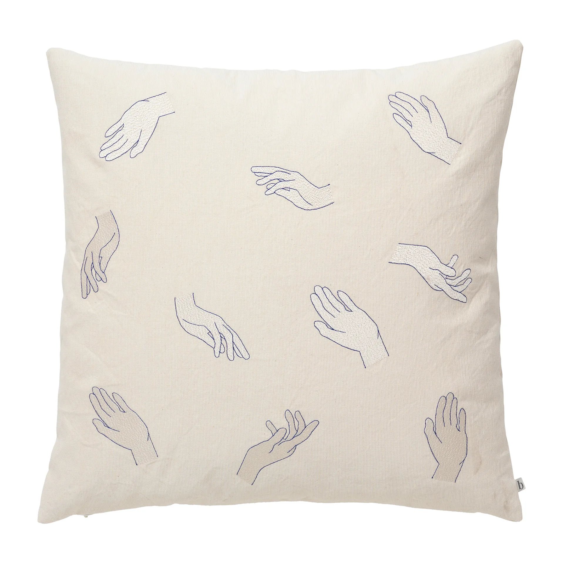 Touch Kissenbezug 50 x 50cm, Intense blue-off white Broste Copenhagen