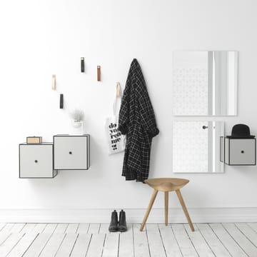 Stropp Wandhaken 2er Pack - Schwarzes Leder / Messing-Knauf - By Lassen