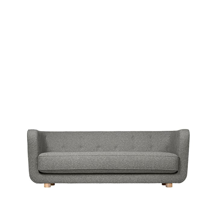 Vilhelm 3-Sitzer Sofa - Stoff hallingdal 65 130 Grau , Eichenholzbeine natur - By Lassen