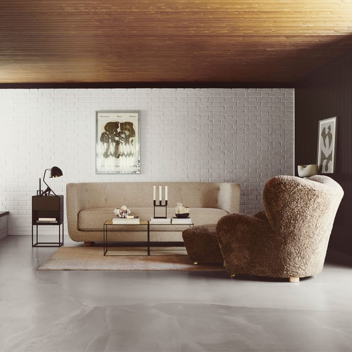 Vilhelm 3-Sitzer Sofa - Stoff hallingdal 65 130 Grau , Eichenholzbeine natur - By Lassen