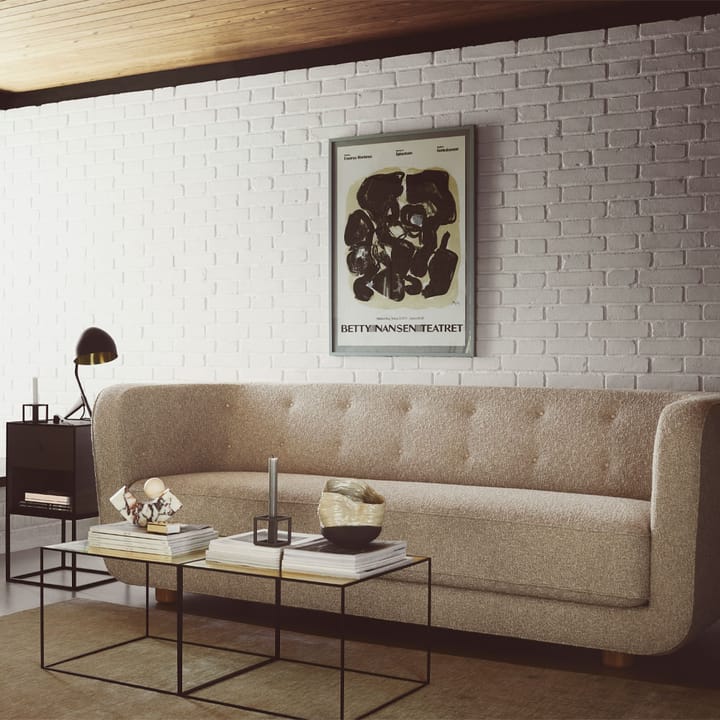 Vilhelm 3-Sitzer Sofa - Stoff hallingdal 65 130 Grau , Eichenholzbeine natur - By Lassen
