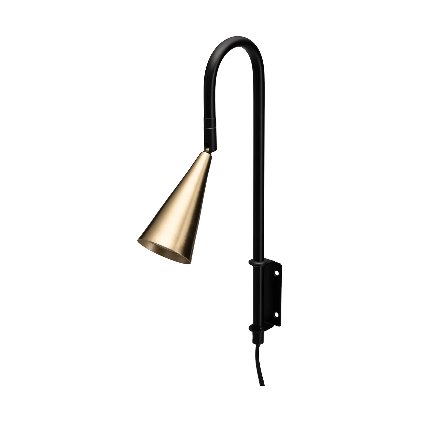Spline Wandleuchte, Schwarz-Messing, 36 cm By Rydéns
