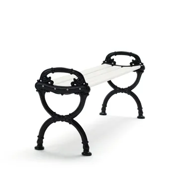 Byarum Bank - Weiß lackierte Kiefer, schwarzes Gestell - Byarums bruk