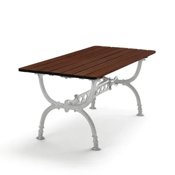 Byarum Tisch 142x72 cm - Kiefer braun lasiert, Rohaluminiumgestell - Byarums bruk