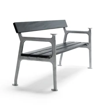 Vilamoura Sofa - Mahagoni schwarz lasiert, Rohaluminiumgestell - Byarums bruk