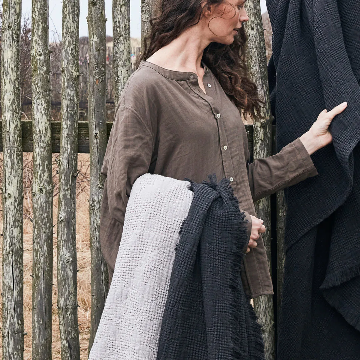 Hilda Bettüberwurf 170 x 180cm, Coal byNORD