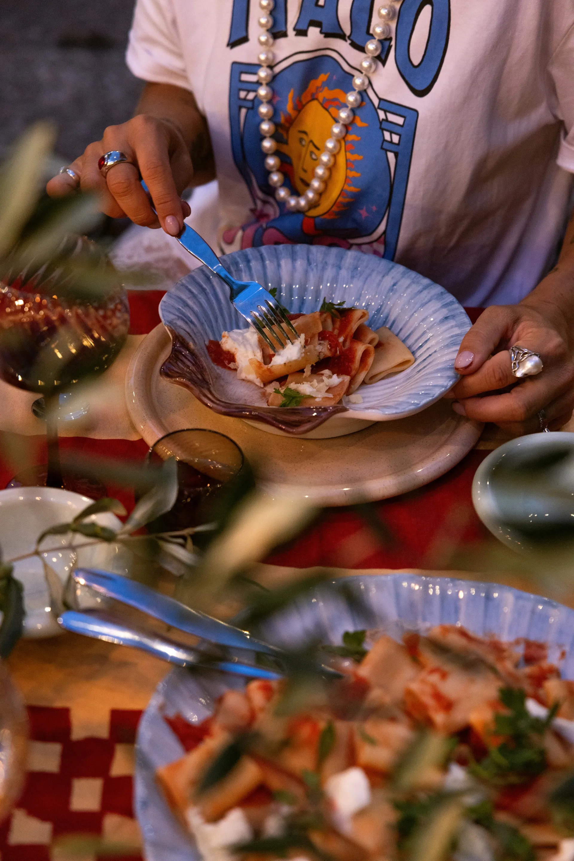 Armona Teller 23,5x23,5 cm, Hellblau Byon